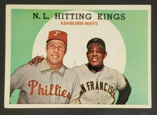 1959 Topps Baseball Card Richie Ashburn Willie Mays 317 Ex - Exmt Range Bv $50