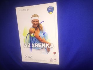 Victoria Azarenka Signed Autograph Tennis 5x7 Card Western & Southern 2016