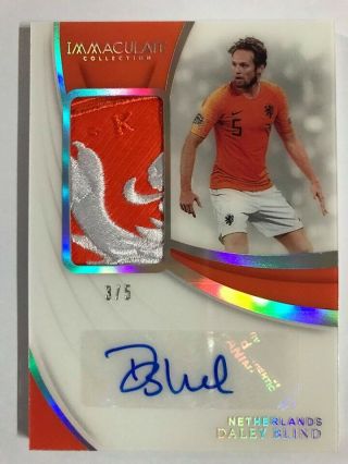 2018 - 19 Immaculate Jersey Number " Logo " Patch Autograph Auto : Daley Blind 3/5