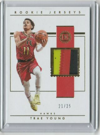 2018/19 Encased Basketball Trae Young Rookie Jerseys Gold Prime Patch 21 /25