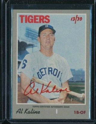 2019 Topps Heritage High Number Al Kaline Real Ones Red Ink Auto Roa - Ak 13/70
