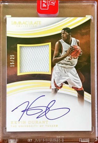 Kevin Durant 2016 - 17 Panini Immaculate Collegiate Texas Patch On Card Auto /25