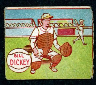 1943 Mp And Co.  Baseball Card R302 - 1 - 8 Bill Dickey - Vg
