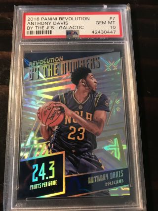 2016 - 17 Panini Revolution Galactic By The Numbers Anthony Davis Pelicans Psa 10
