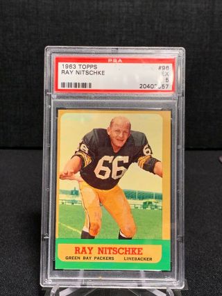 1963 Topps 96 Ray Nitschke Psa 5 Green Bay Packers Football Card