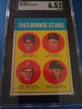 1963 Topps Willie Stargell 553 Baseball Card Sgc 6.  5