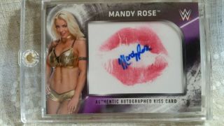 Mandy Rose 2018 Topps Wwe Then Now Forever Kiss Auto Kcmr 18/25 Ssp