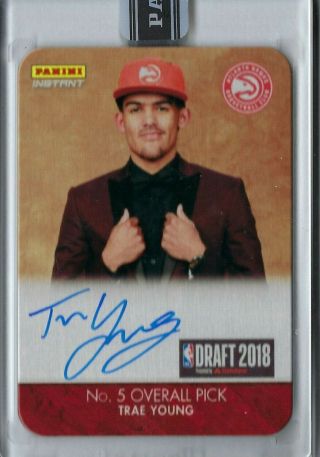 Trae Young 2018 Panini Instant Draft Metal Auto Autograph Rc 11/25 1/1 Jersey