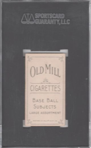 1909 - 11 T206 Arlie Latham of the York Giants Old Mill back SGC Auth 2