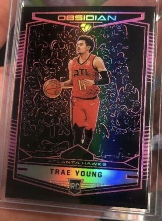 2018 - 19 Panini Chronicles Trae Young Rc Obsidian Preview Pink /75 Atl Hawks