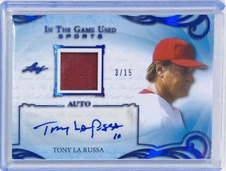 Tony Larussa Auto /15 Relic 2019 Leaf In The Game Sports