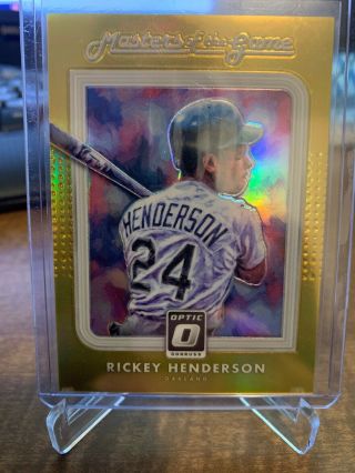 2016 Optic Masters Of The Games Rickey Henderson Gold Holo Ed 10/ 10 A’s Sp