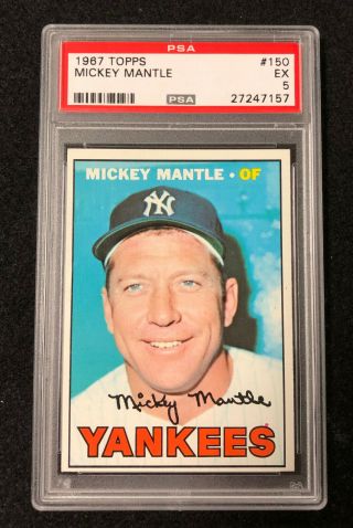 1967 Topps Mickey Mantle 150 Psa 5 Yankees