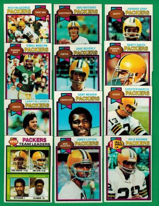 1979 Topps Football Green Bay Packers Complete Team Set - James Lofton Rc