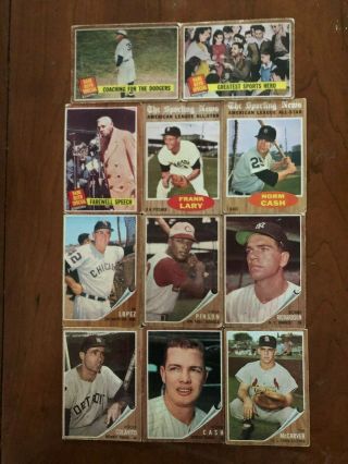 1962 TOPPS BASEBALL 262 DIFFERENT,  2 HIGH NUMBERS,  POOR to GOOD 2