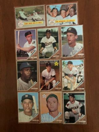 1962 TOPPS BASEBALL 262 DIFFERENT,  2 HIGH NUMBERS,  POOR to GOOD 5