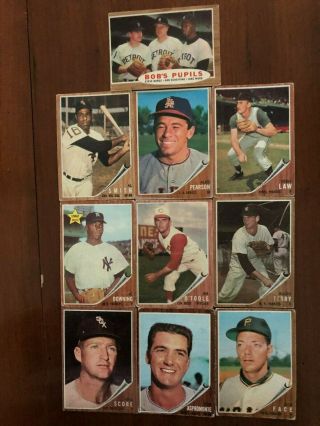 1962 TOPPS BASEBALL 262 DIFFERENT,  2 HIGH NUMBERS,  POOR to GOOD 6