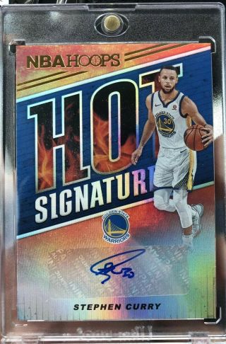 2018 - 19 Panini Hoops Stephen Steph Curry Hot Signatures Auto Hs - Scr Sweet Card
