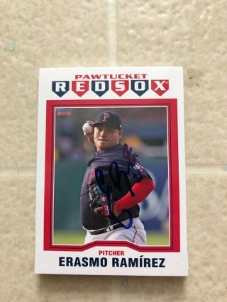Erasmo Ramirez 2019 Pawtucket Red Sox Signed Card Red Sox