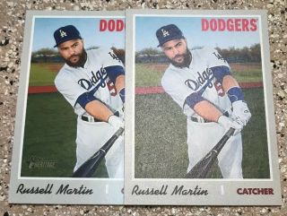 Russell Martin 2019 Heritage High Number 596 Flip Stock Ssp /5 Made Dodgers