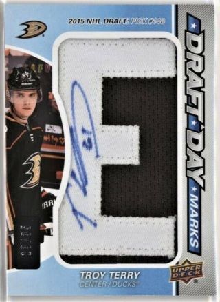 2018 - 19 Ud Sp Game Draft Day Marks " E " Troy Terry /35 - Anaheim Ducks