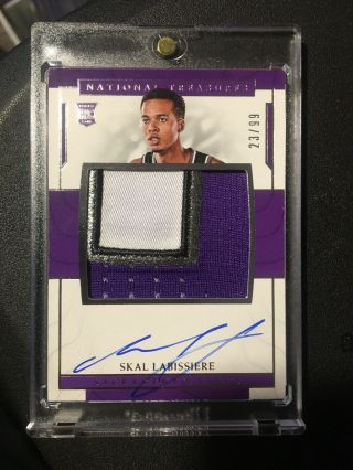 2016 - 17 National Treasures Skal Labissiere True Rookie Patch Auto /99 Kings