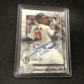 Ronald Acuna Jr 2019 Topps Tribute Baseball Autograph Card 156/199 Auto Jk