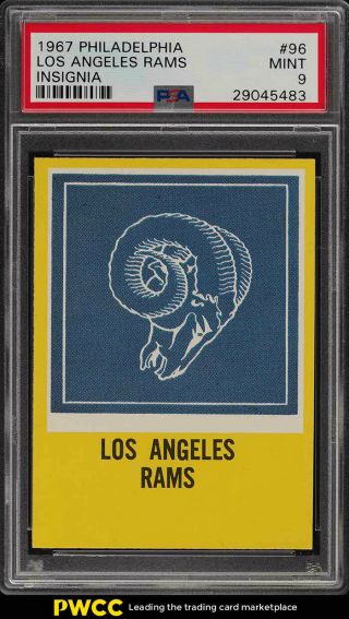 1967 Philadelphia Los Angeles Rams Insignia 96 Psa 9 (pwcc)