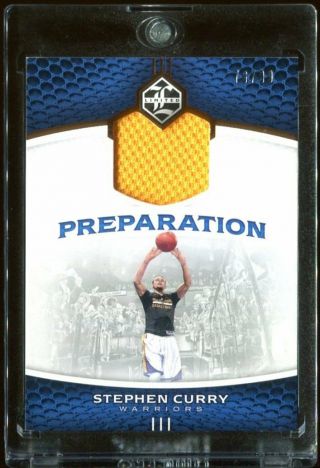 2016 - 17 Panini Limited Stephen Curry Game - Worn Warm - Up Patch 76/99 Preparation