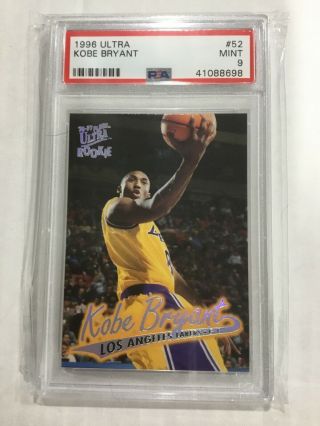 1996 - 97 Fleer Ultra Kobe Bryant Rookie Basketball Card 52 Psa 9