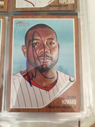 Ryan Howard Signed Auto Autograph 2011 Topps Heritage