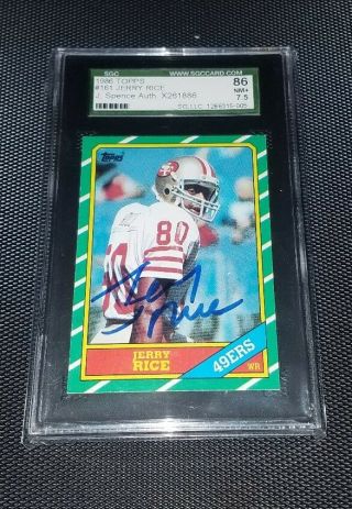 1986 Topps 161 Jerry Rice Rookie Rc Sgc 7.  5 Jsa Auto Signed Psa ? Bgs ?