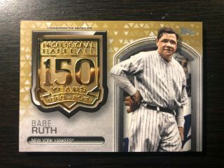 Babe Ruth 2019 Topps Series 2 150th Anniv.  Medallion Relic Gold Parallel 