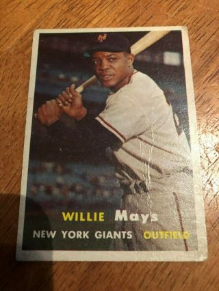 1957 Topps Willie Mays 10 Baseball Card Vg Has Crease