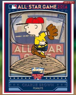 2014 Topps Bunt Digital Charlie Brown All Star (132) Rare Twins Peanuts