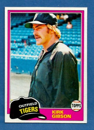 1981 Topps Kirk Gibson Rookie Card Gem & Well Centered 315 Detroit Tigers