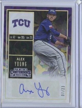 Alex Young Cracked Ice 7/23 Rc Auto 2015 Contenders