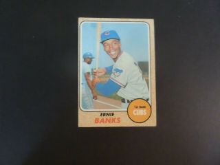 1968 Topps Ernie Banks Cubs Baseball Card 355 Ex/ Bv $25.  00 1326