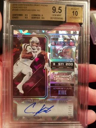 2018 Contenders Christian Kirk Rc Auto Cracked Ice 05/23 Bgs 9.  5 - 10 Auto