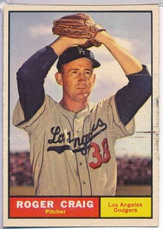 1961 Topps Roger Craig 543 La Dodgers Ex V8280