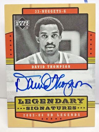 David Thompson 2003 - 04 Ud Legends Legendary Signatures On - Card Autograph Auto