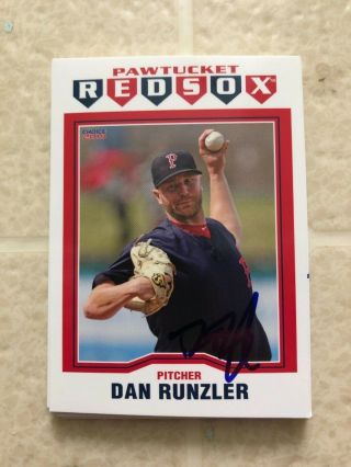 Dan Runzler 2019 Pawtucket Red Sox Signed Card Red Sox
