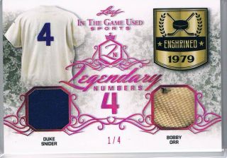2019 Leaf In The Game Bobby Orr Duke Snider Dual Jersey /4