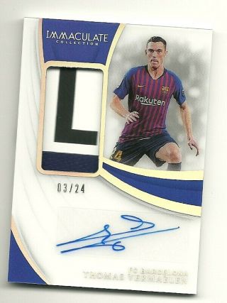 Thomas Vermaelen 2018 - 19 Panini Immaculate Patch Autograph Jersey /24 Barcelona