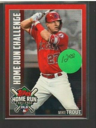 2019 Topps Home Run Challenge Card - - Mike Trout (angels) Card Hrc - 1