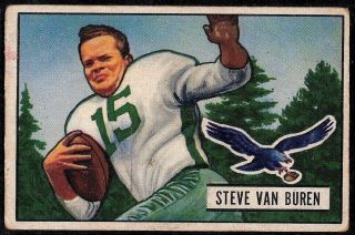 1951 Bowman Football Philadelphia Eagles L.  S.  U.  Steve Van Buren Card Hof 10 Vg