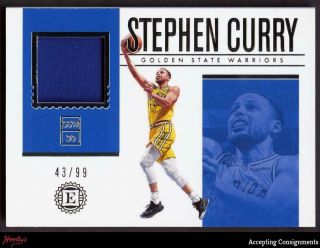 2018 - 19 Panini Encased Materials Stephen Curry Game Jersey Relic 43/99