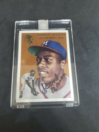 Hank Aaron 1994 Topps Archives Gold Auto Autograph Ssp 128 Braves