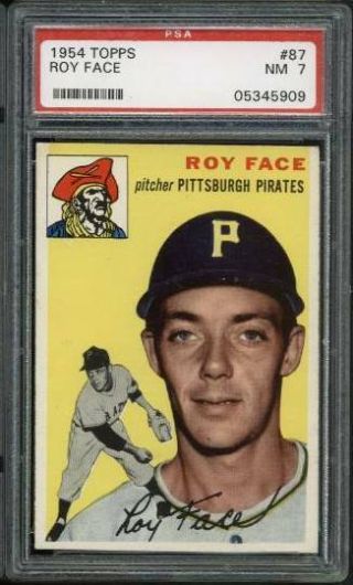 1954 Topps Roy Face 87.  Psa 7