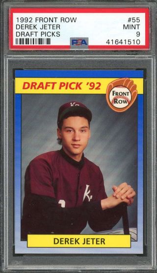 1992 Front Row Draft Picks 55 Derek Jeter York Yankees Rookie Card Psa 9